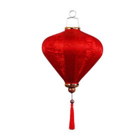 14 Inches Red Diamond Shaped Cloth Lantern Festival Decorative Outdoor Hanging Paper Lantern Chinese Style Wedding Props Lampshade