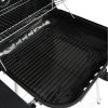 22" Square Charcoal Grill with Foldable Side Shelf, Black