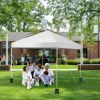 10' x 10' Pop up Canopy Tent Instant Waterproof Folding Tent with 4 Sandbags, White