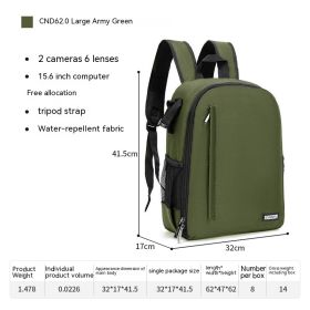 Casual DSLR Camera Bag Solid Color Nylon Camera Bag (Option: Army Green-large size)