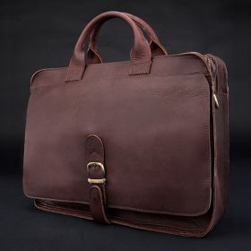 Fashion Genuine Leather Men's Briefcase (Option: Reddish Brown)