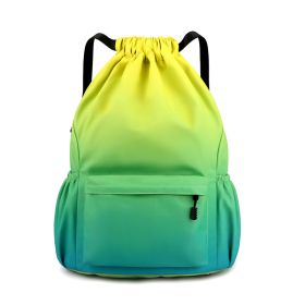 Oxford Cloth Backpack Men's And Women's Travel Backpack Basketball Fitness Leisure (Option: Yellow Green-Small Size)