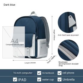 Versatile Large Capacity Travel Backpack Male (Option: White Spell Dark Blue)